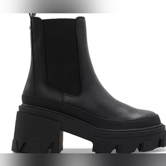 Aldo Talanariel Chelsea  Platform Boots Pull-on Black Women's 7.5 Bootie - Picture 1 of 12